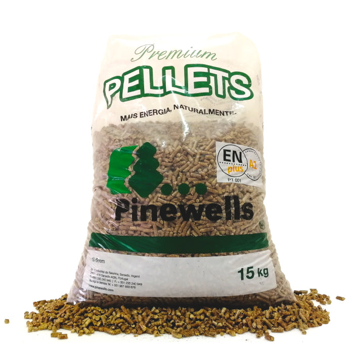 Pellets de madeira da PELLETS PINEWELLS – Palete de 20 sacos de 15 kg