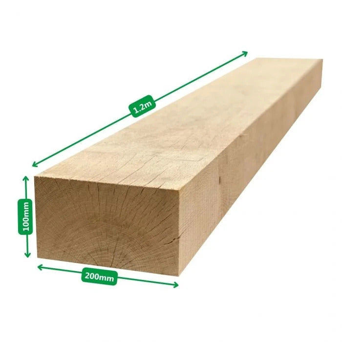 Embalagem com 40 travessas de madeira | 1,2 m x 200 mm x 100 mm