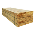 Pack de 20 travessas de madeira tratada verde UC3 | 3 m x 200 mm x 100 mm