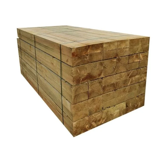 Embalagem de 36 dormentes de madeira tratada UC4 | 2,4 m x 200 mm x 100 mm